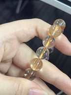 Natural Golden Rutilated Quartz Zodiac Bracelet