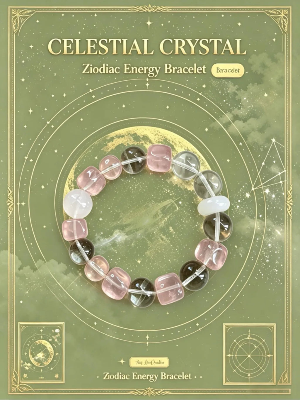 Celestial Rose Quartz & Clear Quartz Bracelet