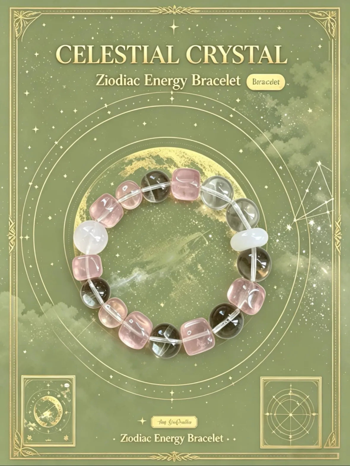 Celestial Rose Quartz & Clear Quartz Bracelet