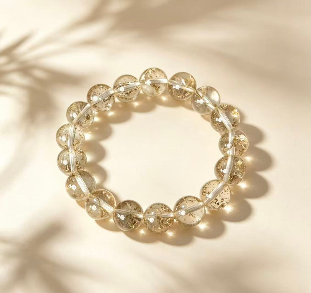 Gold Foil Inclusion Bracelet | Auspicious Wealth & Radiant Positive Energy Bracelet