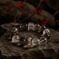 Smoky Quartz & Clear Quartz Healing Crystal Bracelet