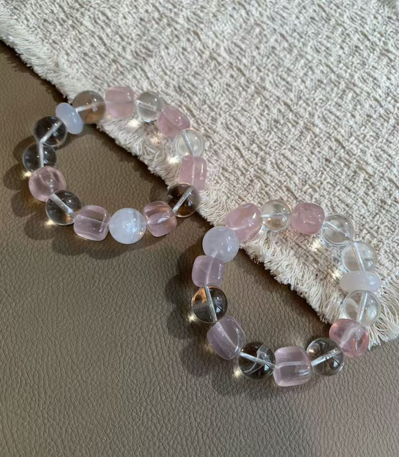 Celestial Zodiac Crystal Bracelet | Rose Quartz & Clear Quartz Healing Bracelet