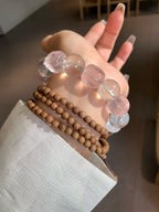 Celestial Rose Quartz & Clear Quartz Bracelet