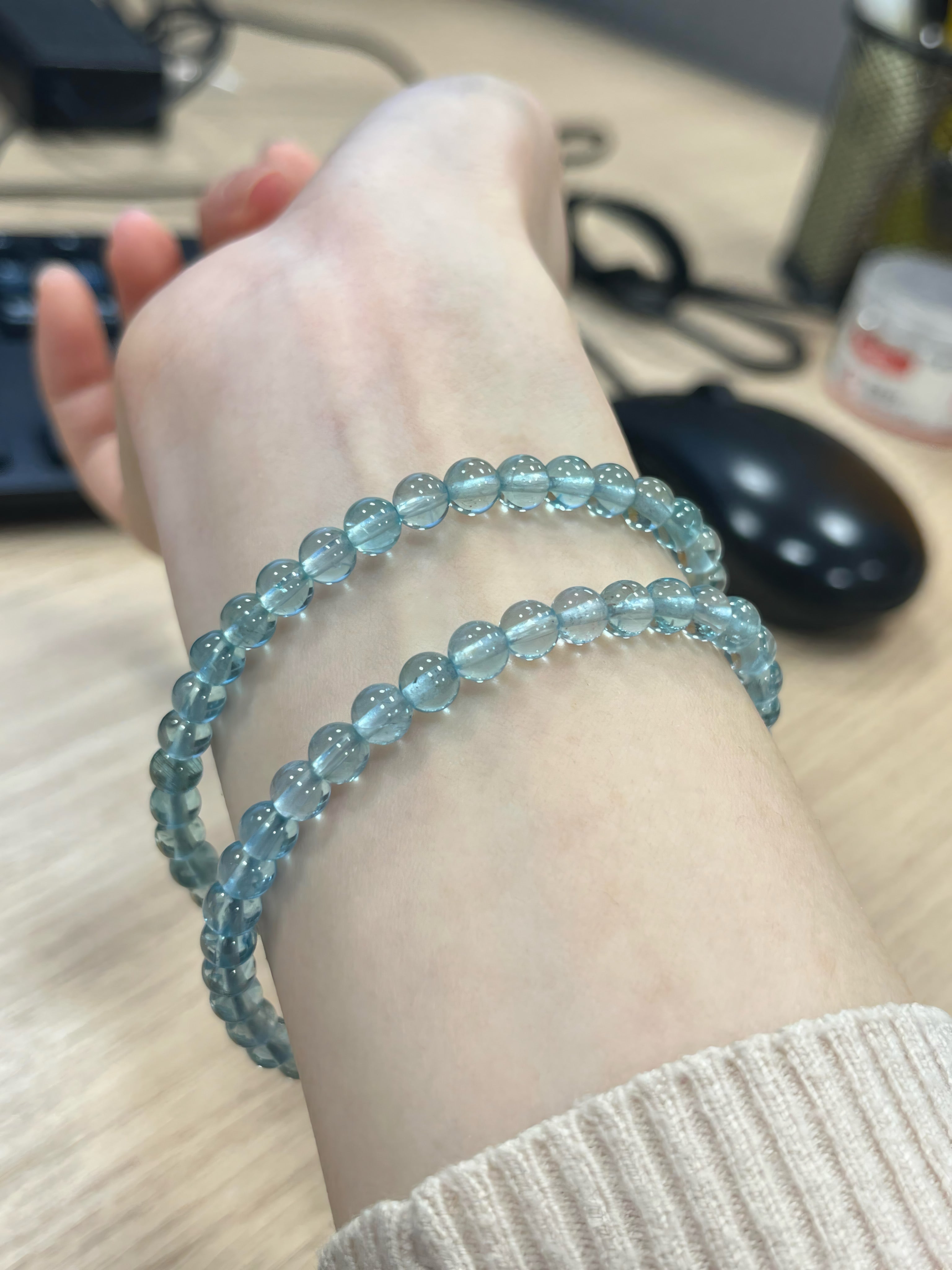 Natural Aquamarine Bracelet | Zodiac Talisman for Pisces & Aries, March Birthstone Crystal