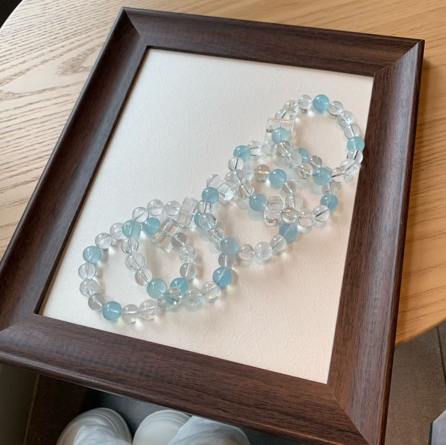 Zodiac Gift Blue Aquamarine Crystal Bead Bracelet