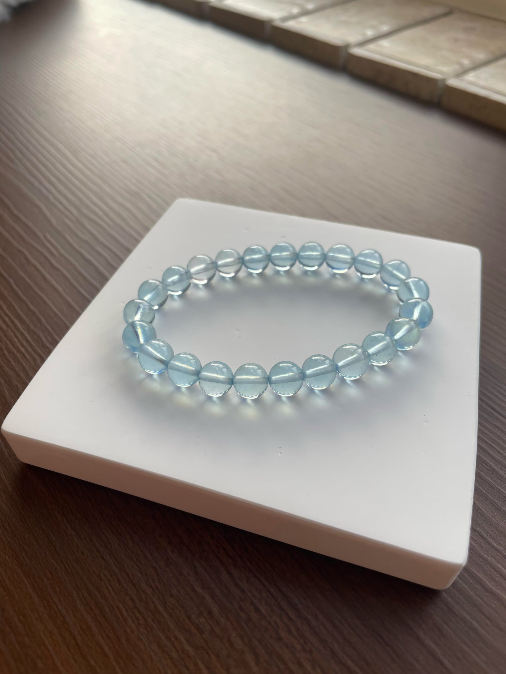 Natural Aquamarine Bracelet | Zodiac Talisman for Pisces & Aries, March Birthstone Crystal