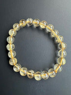 Natural Golden Rutilated Quartz Zodiac Bracelet
