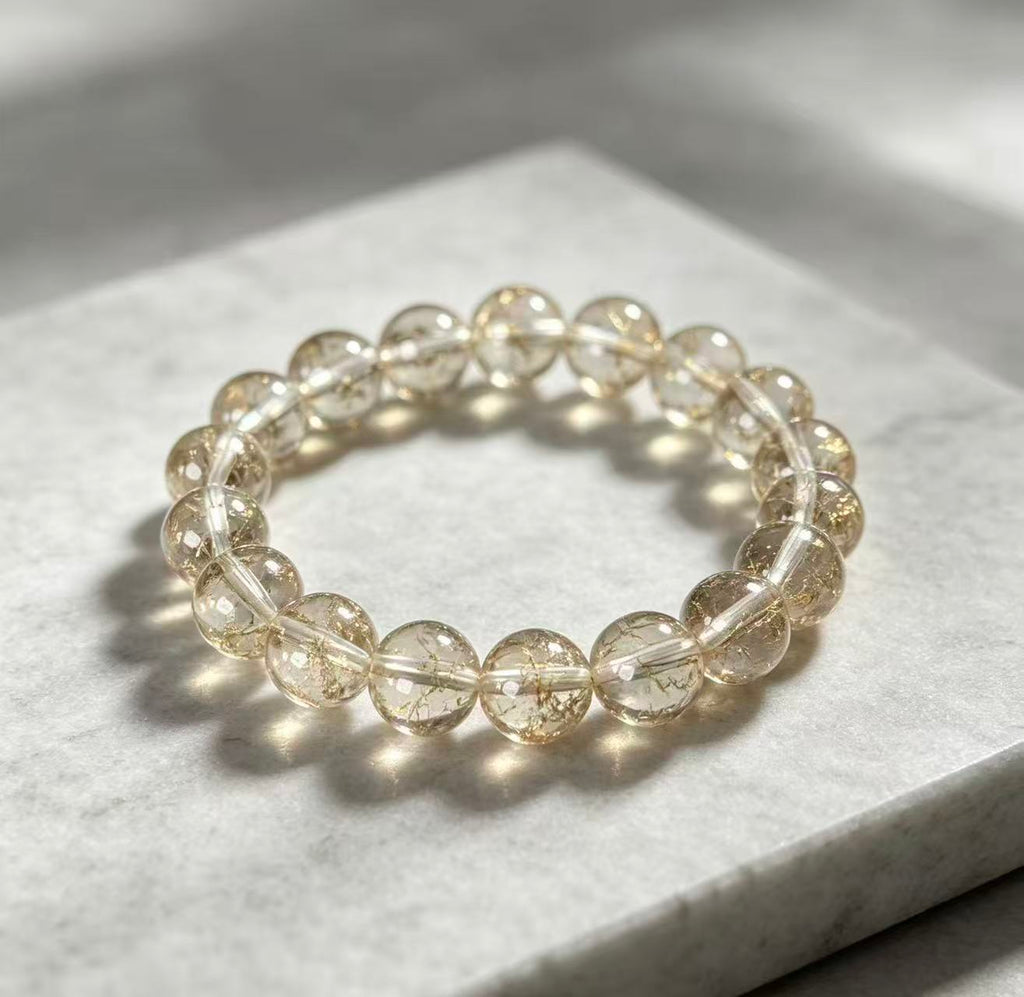 Gold Foil Inclusion Bracelet | Auspicious Wealth & Radiant Positive Energy Bracelet