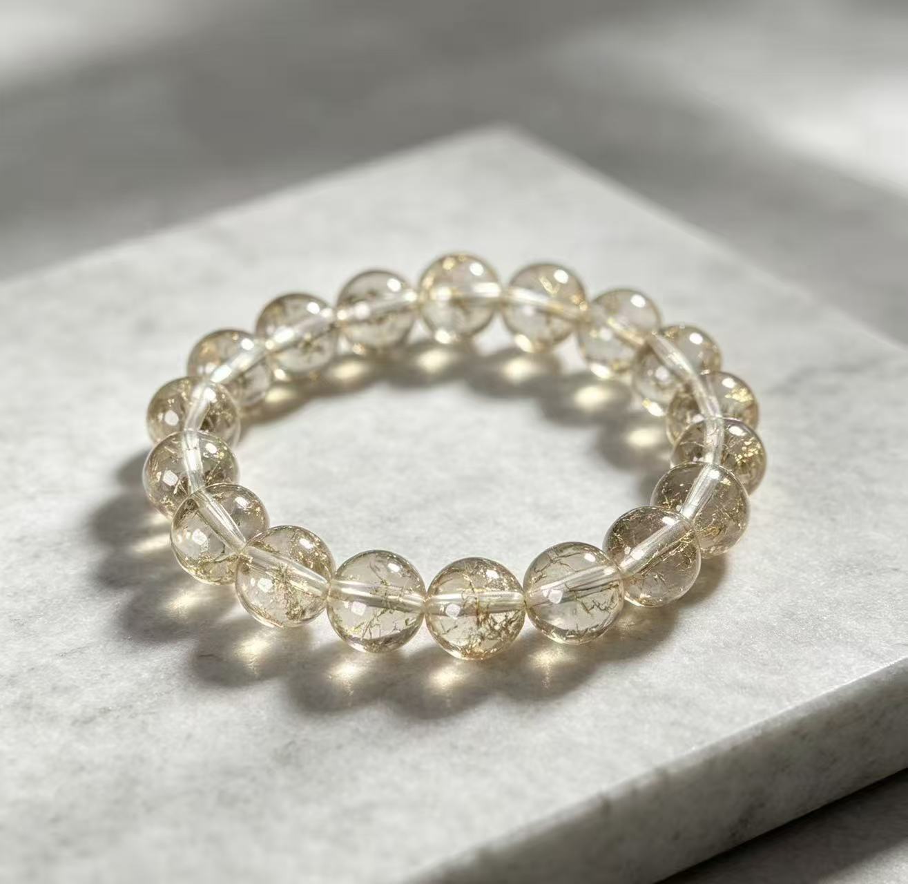 Gold Foil Inclusion Bracelet | Auspicious Wealth & Radiant Positive Energy Bracelet