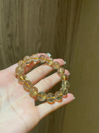 Natural Golden Rutilated Quartz Zodiac Bracelet