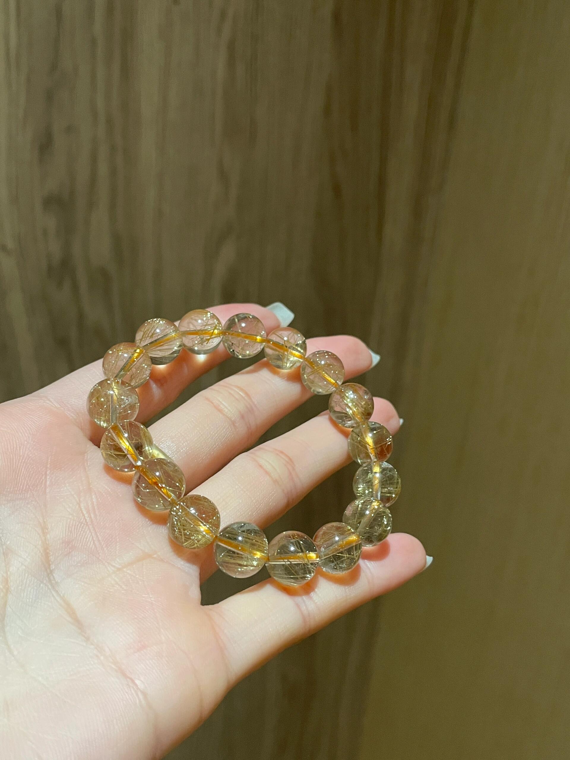 Golden Rutilated Quartz Bracelet | Wealth & Positive Energy Crystal Bracelet