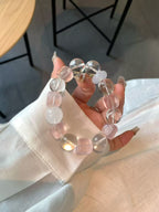 Celestial Rose Quartz & Clear Quartz Bracelet