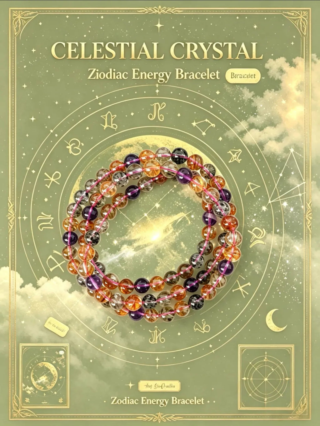 Natural Super Seven Zodiac Beaded Bracelet