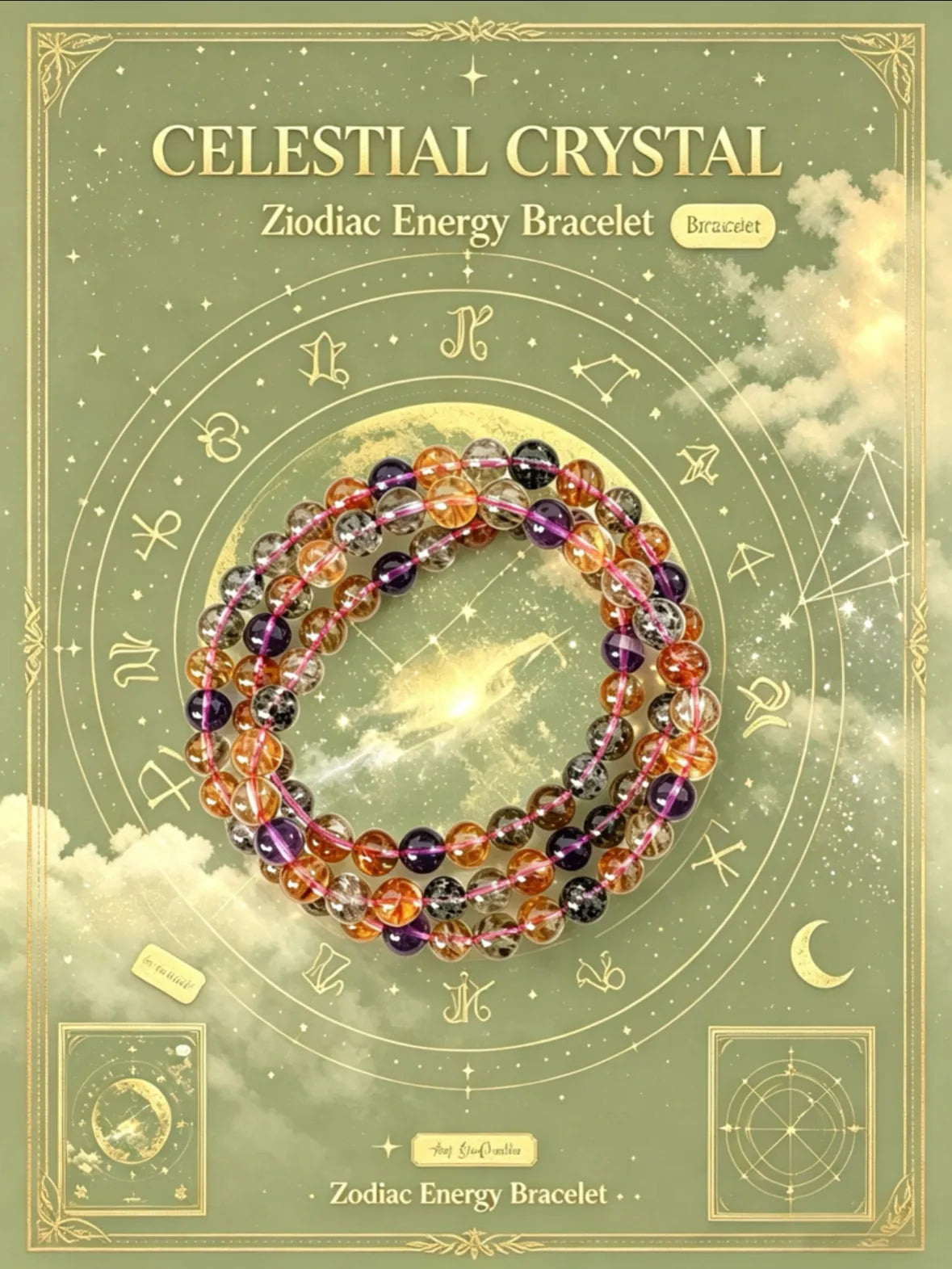 Natural Super Seven Zodiac Beaded Bracelet