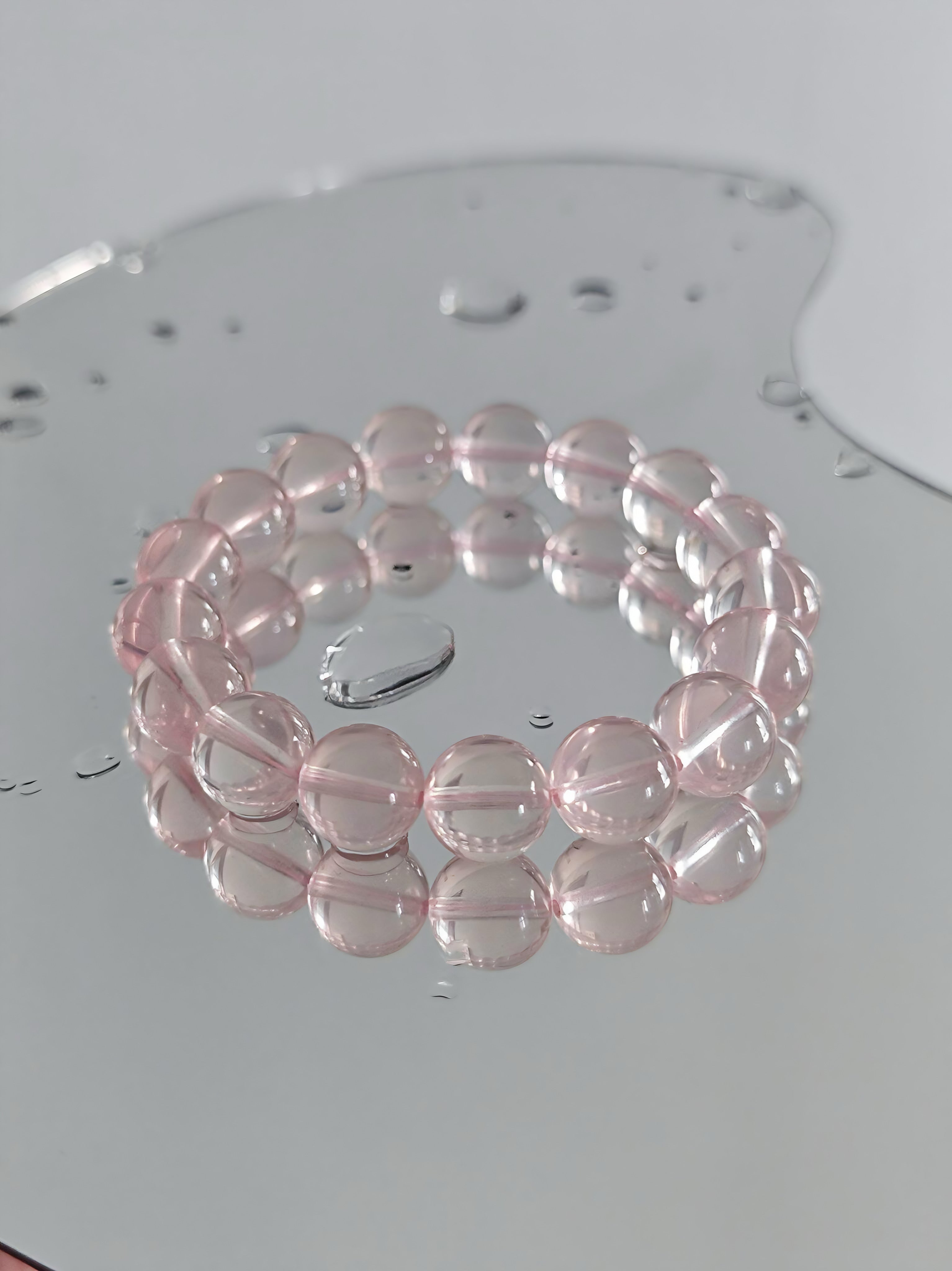 Star Rose Quartz Beaded Bracelet from Mozambique | Healing Crystal for Taurus & Libra