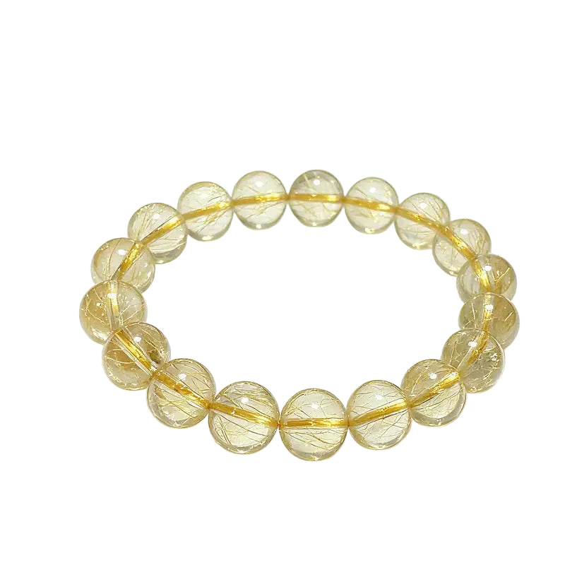 Natural Golden Rutilated Quartz Zodiac Bracelet