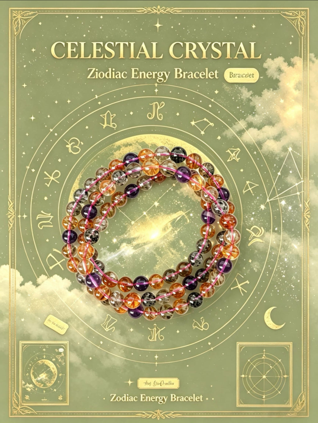 Natural Super Seven Zodiac Beaded Bracelet