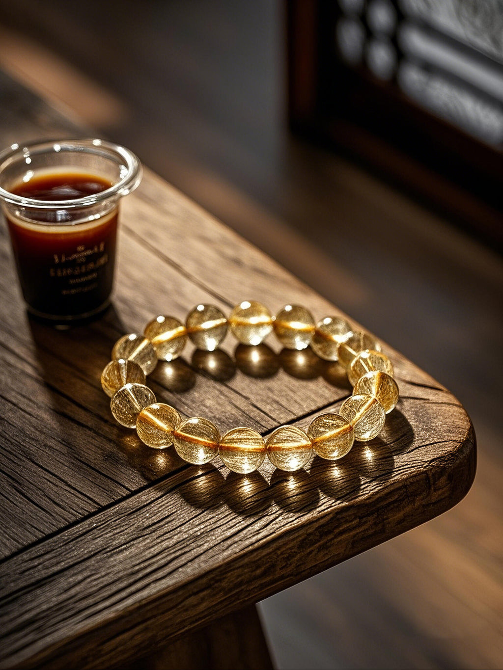 Golden Rutilated Quartz Bracelet | Wealth & Positive Energy Crystal Bracelet