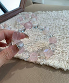 Celestial Rose Quartz & Clear Quartz Bracelet